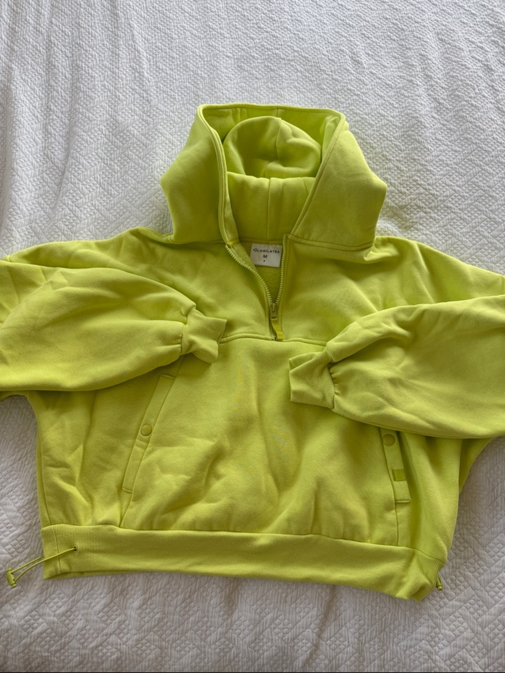 Blogilates Neon Lime Half-Zip Pullover Hoodie